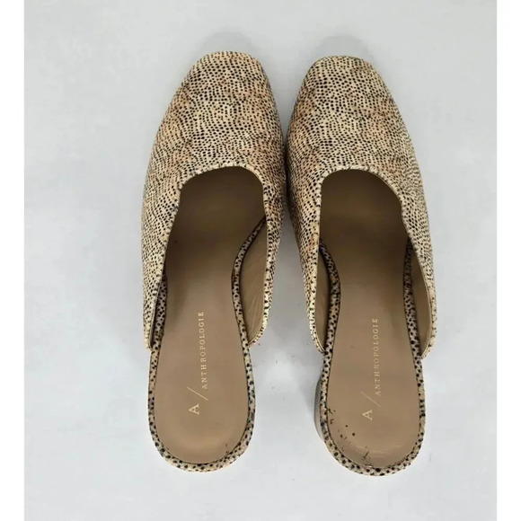 Anthropologie Animal Print Velvet Heeled Mules size 40 - Picture 4 of 6